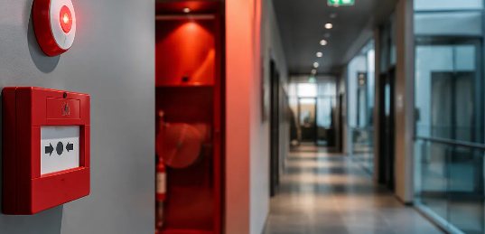 Alarme incendie dans un couloir